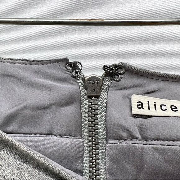 Alice + Olivia Marian Wool Cropped Lined Dress Pants in Light Heather Grey 6 - Picture 3 of 8